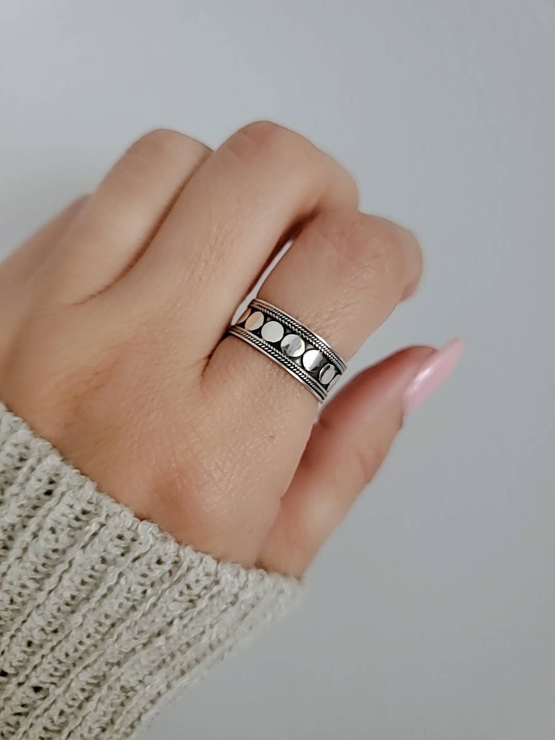 Sterling Silver Bali Unisex Band Ring - view 2