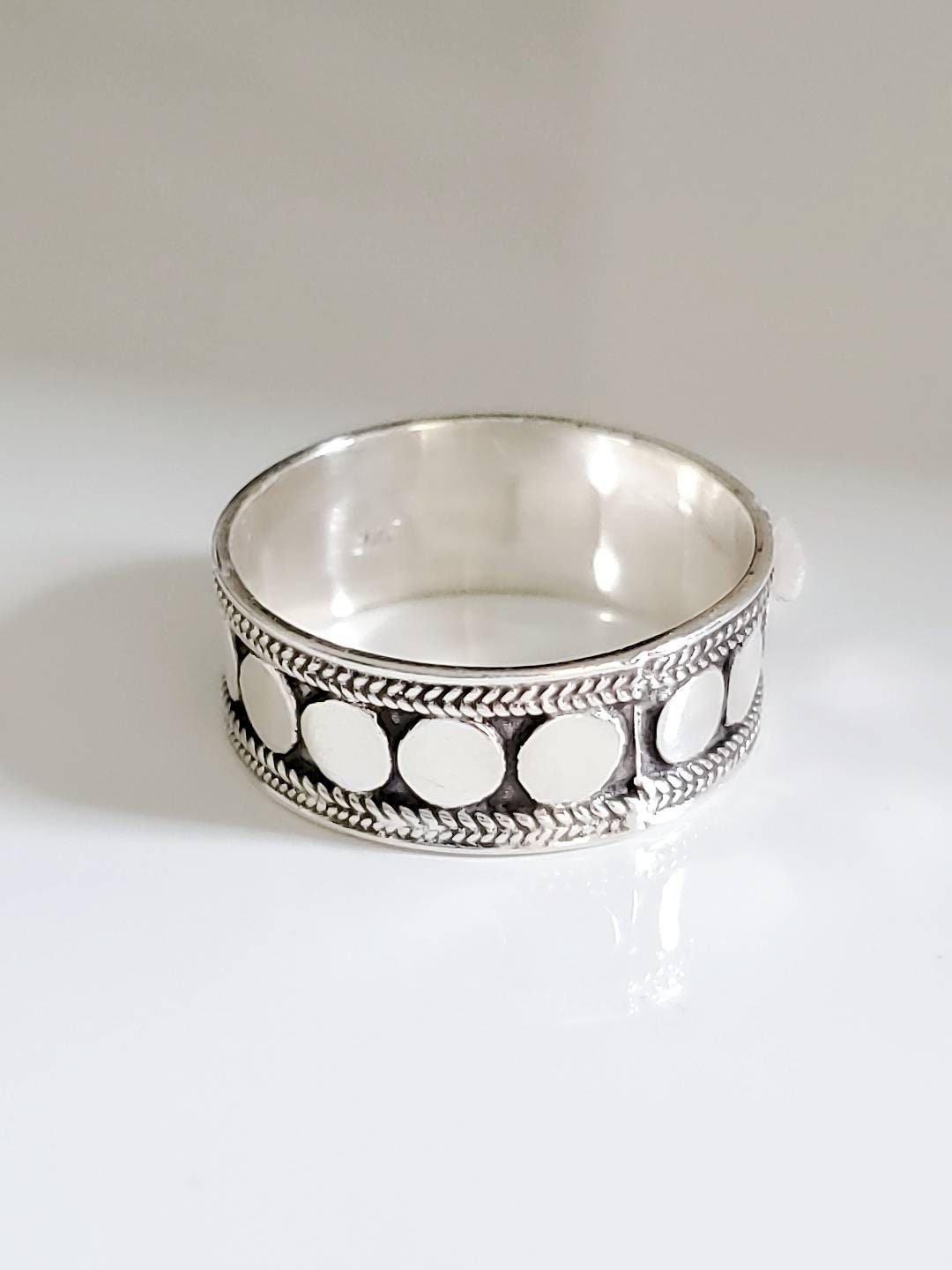 Sterling Silver Bali Unisex Band Ring - view 3