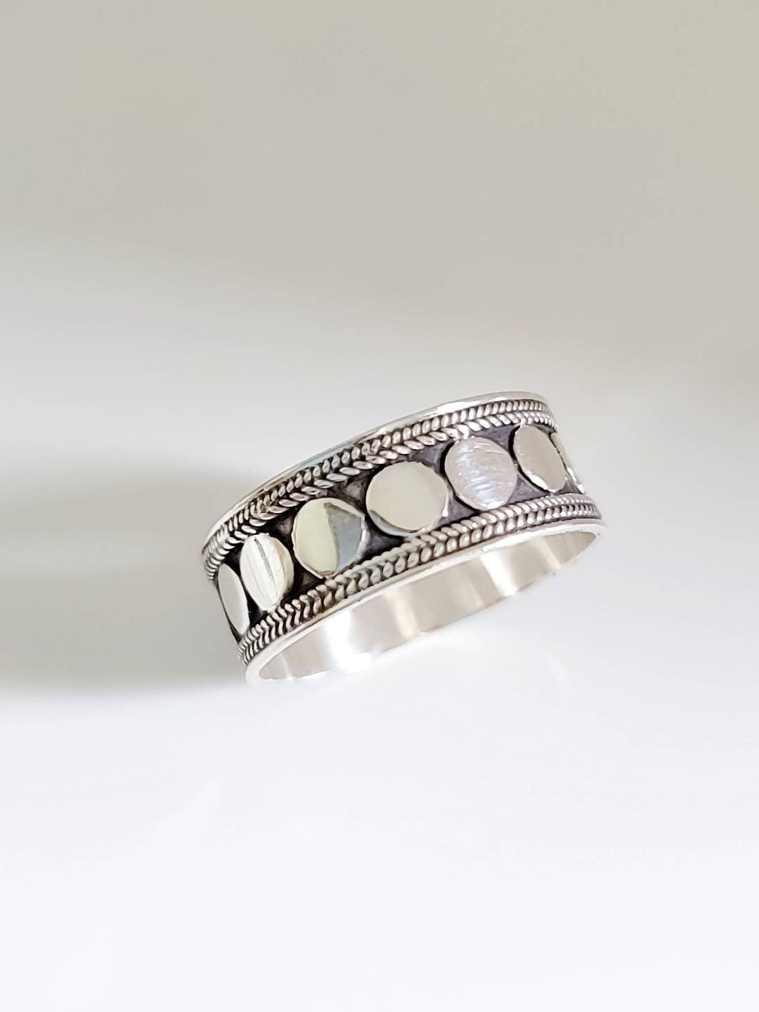 Sterling Silver Bali Unisex Band Ring - view 6