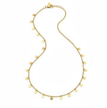 Gold Disc Layering Choker Chain