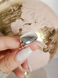 Sterling Silver Flat Dome Statement Ring - view 4