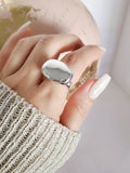 Sterling Silver Flat Dome Statement Ring - view 7