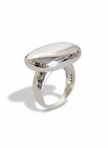 Sterling Silver Flat Dome Statement Ring