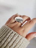 Sterling Silver Flat Dome Statement Ring - view 8
