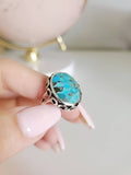 Sterling Silver Natural Turquoise Bold Ring - view 7
