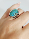 Sterling Silver Natural Turquoise Bold Ring - view 5