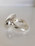 Sterling Silver Flat Dome Statement Ring - view 2
