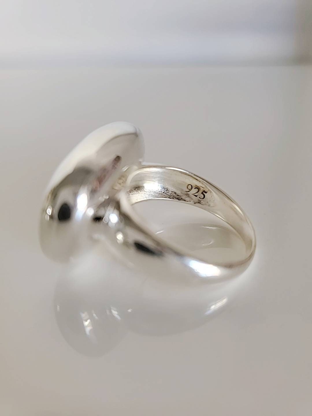 Sterling Silver Flat Dome Statement Ring - view 2