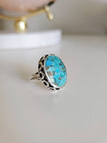 Sterling Silver Natural Turquoise Bold Ring - view 6