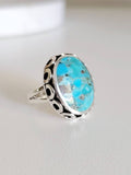 Sterling Silver Natural Turquoise Bold Ring - view 4