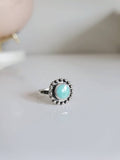 Sterling Silver 925 Genuine Turquoise Flower Ring