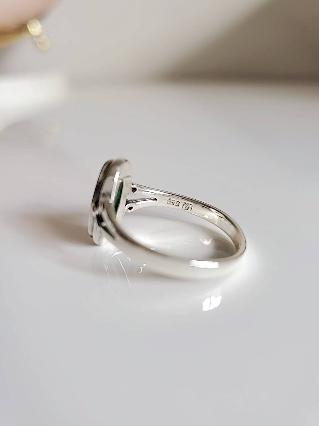 Sterling Silver Oval Turquoise Ring - view 8