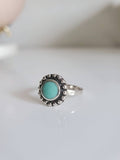 Sterling Silver 925 Genuine Turquoise Flower Ring - view 5