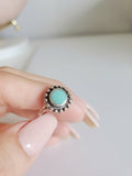 Sterling Silver 925 Genuine Turquoise Flower Ring - view 7