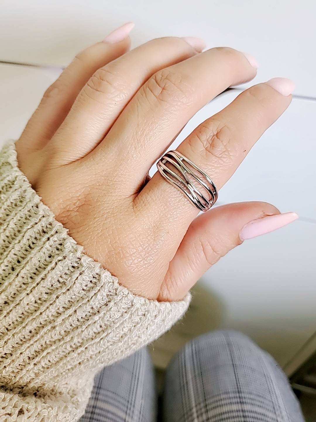 Sterling Silver Woven Band Ring - view 9