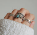 Sterling Silver Dainty Bali Turquoise Ring - view 4