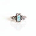 Sterling Silver Dainty Bali Turquoise Ring - view 5
