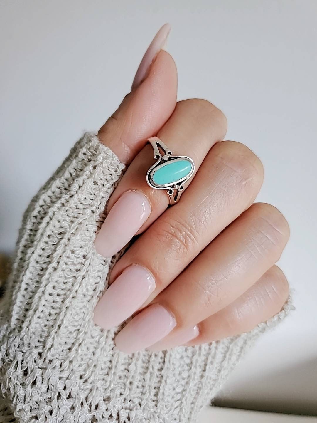 Sterling Silver Oval Turquoise Ring