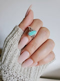 Sterling Silver Oval Turquoise Ring - view 2