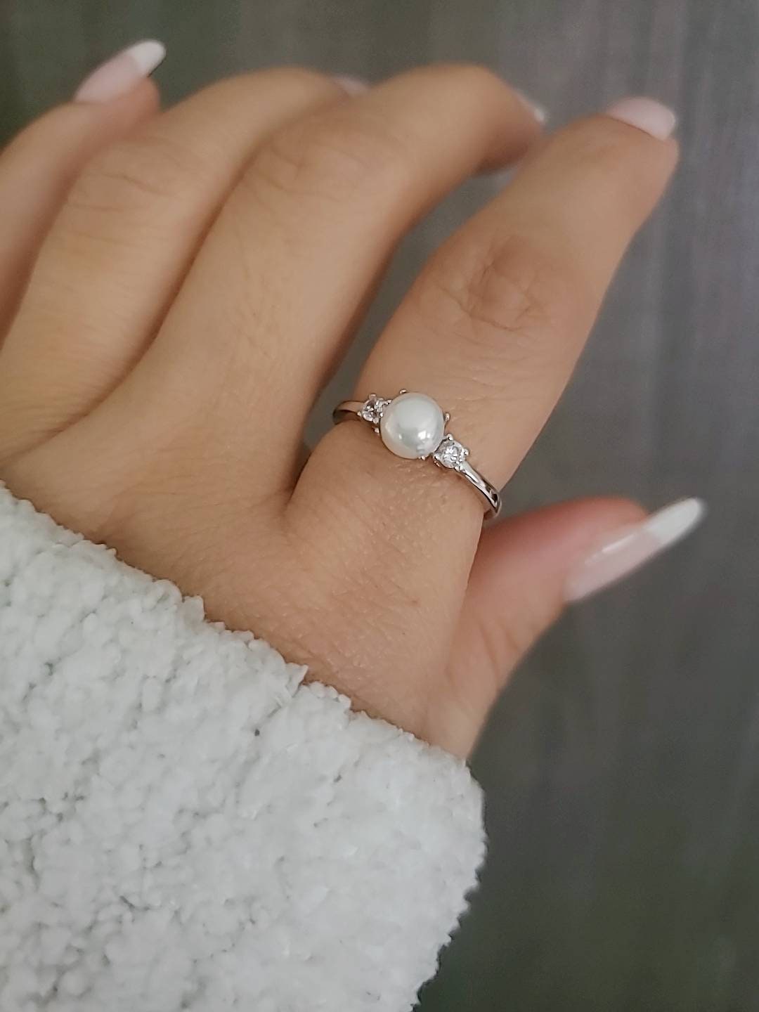 Fresh Water Pearl Sterling Silver Ring - view 6