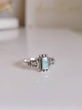 Sterling Silver Dainty Bali Turquoise Ring - view 3