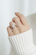 White Natural Mother of Pearl Sterling Silver Ring - view 2