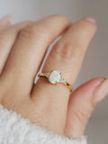 Sterling Silver Gold White Opal Ring - view 9