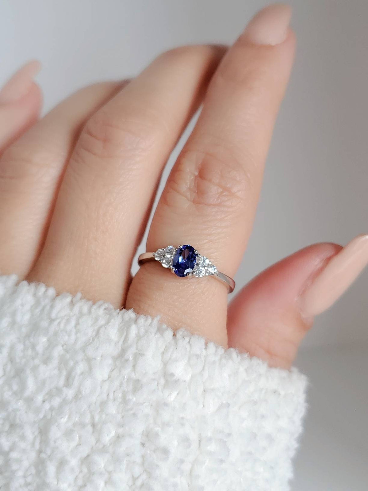 Precious Oval Cut Tanzanite Ring - view 2
