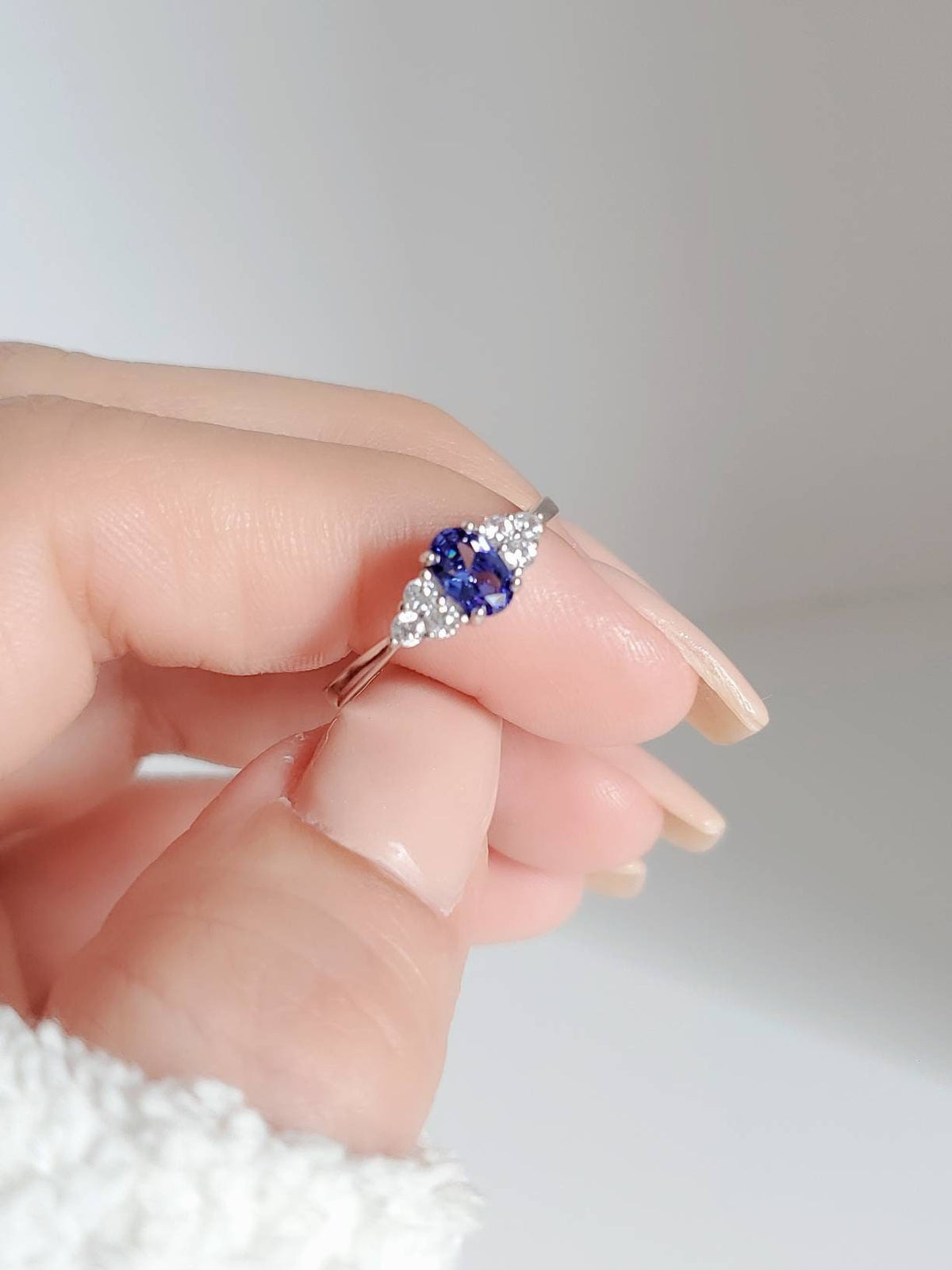 Precious Oval Cut Tanzanite Ring - view 3