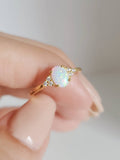 Sterling Silver Gold White Opal Ring - view 7
