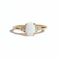 Sterling Silver Gold White Opal Ring - view 5