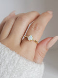 Sterling Silver Gold White Opal Ring - view 6