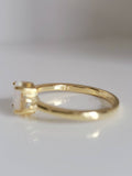 Sterling Silver Gold White Opal Ring - view 8