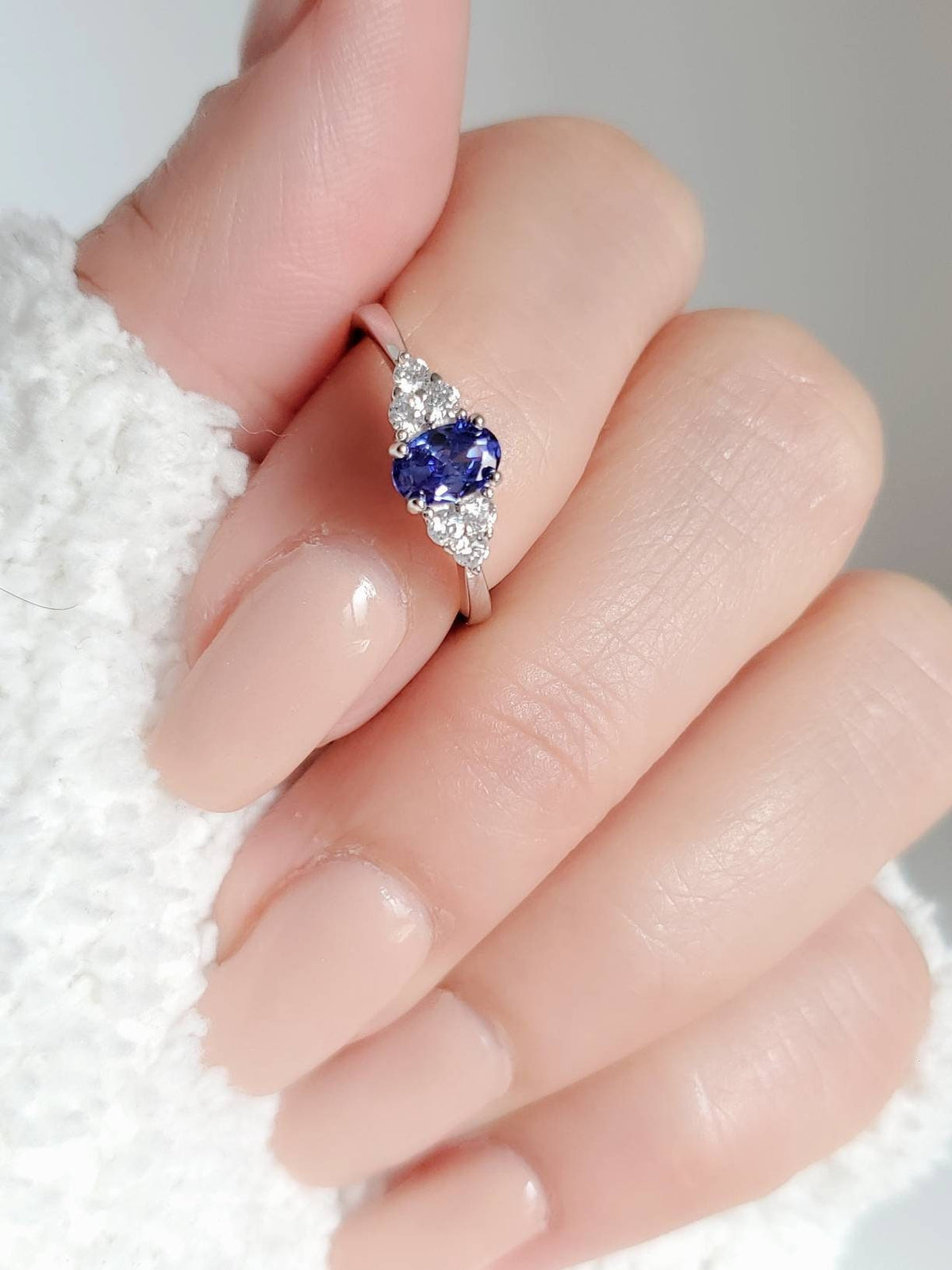 Precious Oval Cut Tanzanite Ring - view 6