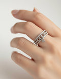 Sterling Silver Chain Ring with Dangling Flower - view 5