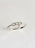 Sterling Silver Chain Ring with Dangling Flower - view 3