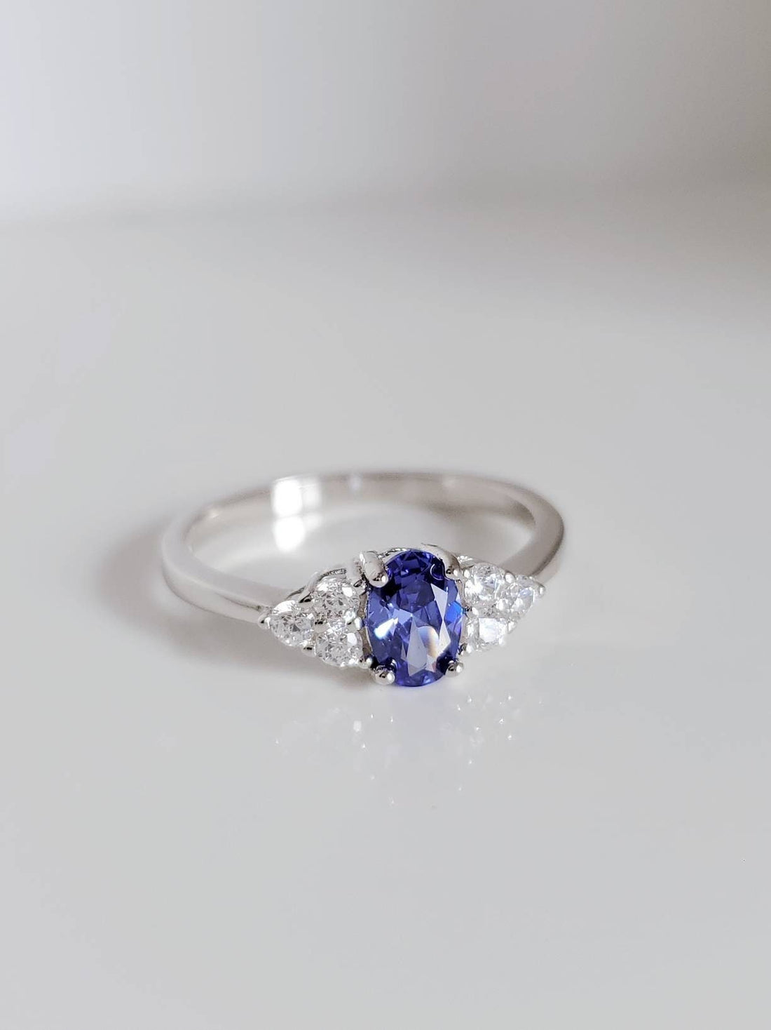 Precious Oval Cut Tanzanite Ring