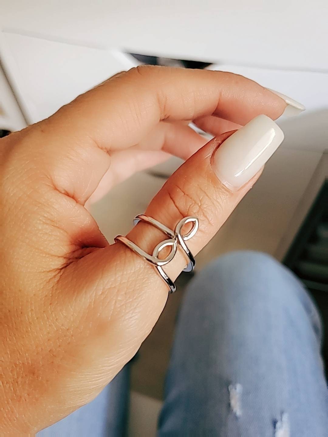 Adjustable Double Band Statement Ring