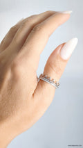 Sterling Silver Heart Crown Eternity Band Ring - view 7