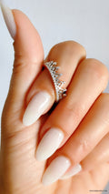 Sterling Silver Heart Crown Eternity Band Ring - view 2