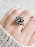 Sterling Silver Large Flower Ring - view 5