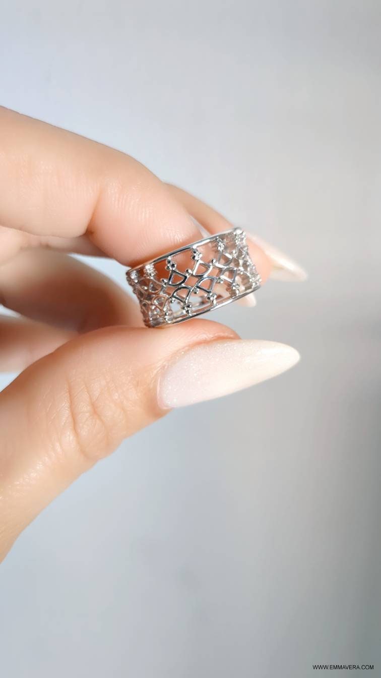 Sterling Silver Bold Band Ring - view 6