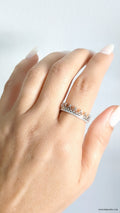 Sterling Silver Heart Crown Eternity Band Ring - view 5
