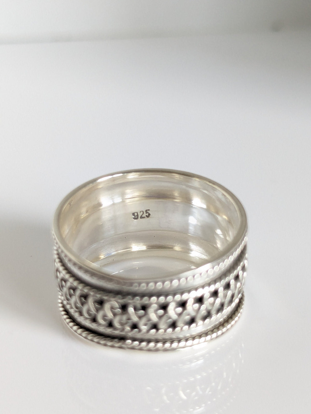 Sterling Silver Wide Bali Ring - view 4