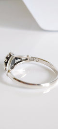 Sterling Silver Natural Turquoise Bali Beaded Ring - view 4