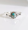 Sterling Silver Natural Turquoise Bali Beaded Ring