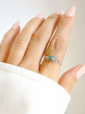 Sterling Silver Natural Turquoise Bali Beaded Ring - view 2