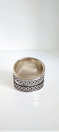 Chunky Sterling Silver Wide Band Ring - view 3