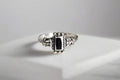 Sterling Silver Black Onyx Bali Ring