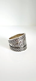 Chunky Sterling Silver Wide Band Ring - view 4